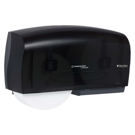 Picture of Toilet Tissue Dispenser K-C PROFESSIONAL Black Smoke Plastic Manual Pull Double Roll Wall Mount09608