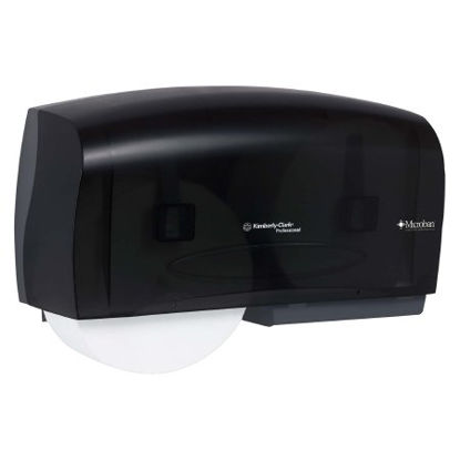 Picture of Toilet Tissue Dispenser K-C PROFESSIONAL Black Smoke Plastic Manual Pull Double Roll Wall Mount09608