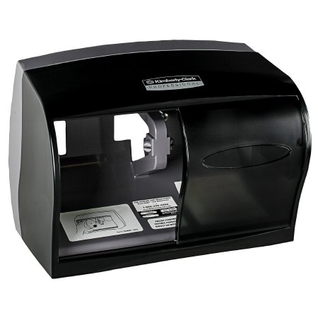 Picture of Toilet Tissue Dispenser K-C PROFESSIONAL Black Smoke Plastic Manual Pull Double Roll Wall Mount09604