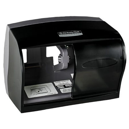 Picture of Toilet Tissue Dispenser K-C PROFESSIONAL Black Smoke Plastic Manual Pull Double Roll Wall Mount09604