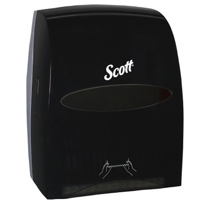Picture of Paper Towel Dispenser Scott® Essential™ Smoke Plastic Manual Pull 1 Roll Wall Mount46253