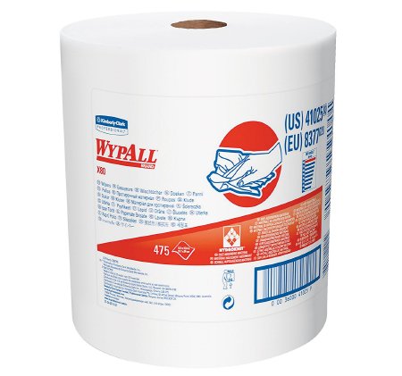 Picture of Task Wipe WypAll® X80 Heavy Duty White NonSterile Cellulose / Polypropylene 12-1/2 X 13-2/5 Inch Reusable41025