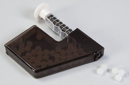 Picture of Vial Plug Dispenser Easy Fill Black / White Plastic Manual 50 Count Hand Held7339