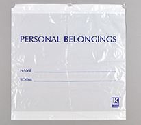 Picture of Patient Belongings Bag Elkay® Plastics 20 X 20 Inch LDPE Drawstring Closure WhitePB20203DSW
