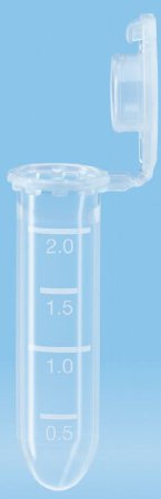 Picture of SafeSeal Microcentrifuge Tube Round Bottom Plain 10.8 X 40 mm 2 mL Without Color Coding Hinged Snap Cap Polypropylene Tube72.695.500
