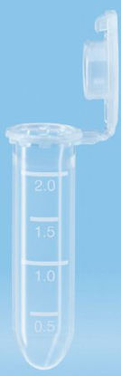 Picture of SafeSeal Microcentrifuge Tube Round Bottom Plain 10.8 X 40 mm 2 mL Without Color Coding Hinged Snap Cap Polypropylene Tube72.695.500