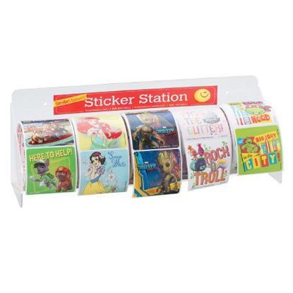 Picture of Sticker Dispenser Clear Acrylic Manual 4-5 Roll Surface MountLR