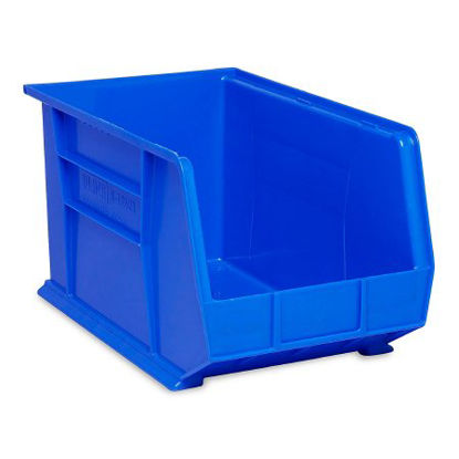 Picture of Storage Bin Uline® Blue Plastic 10 X 11 X 18 InchS-12421BLU