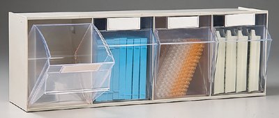 Picture of Storage Bin Unit Tilters® Tilt Front White Plastic 6-5/8 X 8-1/8 X 23-5/8 Inch1207W