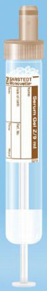 Picture of S-Monovette® Venous Blood Collection Tube Serum Tube Clot Activator / Separator Gel Additive 16 X 92 mm 9 mL Brown Screw Cap Polypropylene Tube02.1388.001