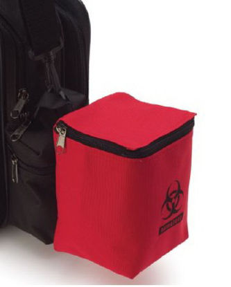 Picture of Transport Pouch Red / Black Biohazard Vinyl-Coated 600 D Poly Fabric 4-3/4 W X 6-1/4 H X 4-3/4 D530347