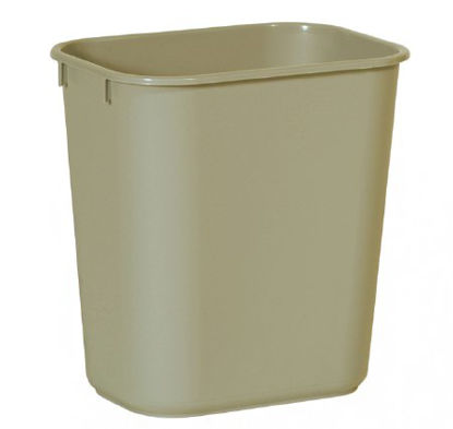 Picture of Trash Can Deskside 13-5/8 Quart Rectangular Beige LLDPE Open TopFG295500BEIG