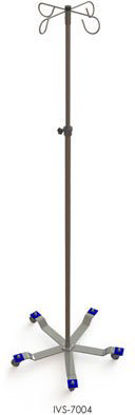 Picture of IV Stand MRI Series 4-Hook Five Leg, 2 Inch Swivel Casters, Tip Resistant BaseIVS-7004