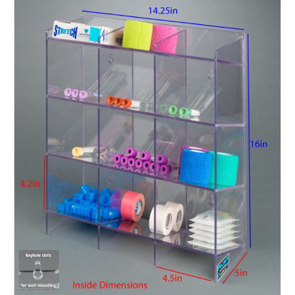 Picture of Phlebotomy Organizer Clear PETG Manual 3 Column CountertopPHLEB3