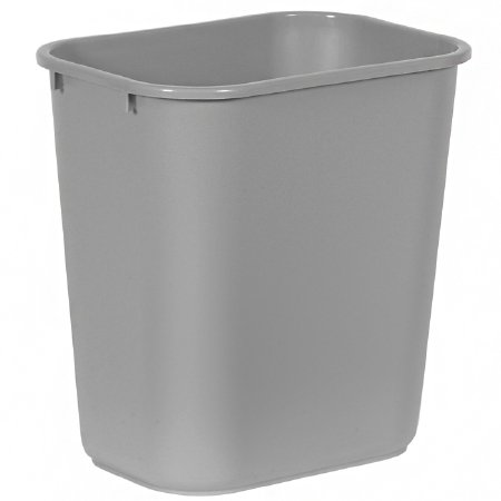 Picture of Trash Can Deskside 28-1/8 Quart Rectangular Gray LLDPE Open TopFG295600GRAY