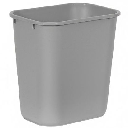 Picture of Trash Can Deskside 28-1/8 Quart Rectangular Gray LLDPE Open TopFG295600GRAY