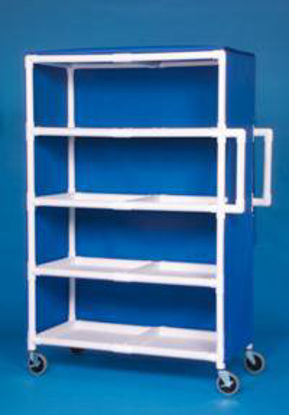 Picture of Linen Cart with Cover Standard Line 4 Shelves PVC 3 Inch Twin CastersVL LC244