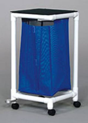 Picture of Single Hamper with Bag Standard 4 Casters 39 gal.VL LH1 FP MESH BLUE
