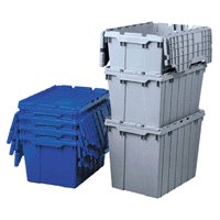 Picture of Attached Lid Container Akro-Mils® Gray Industrial Grade Polymers 21.5 X 15 X 17 Inch39170