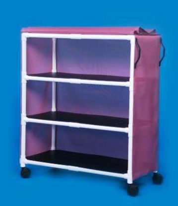 Picture of Linen Cart with Cover Standard Line 3 Shelves PVC 3 Inch Twin CastersVL LC3 L
