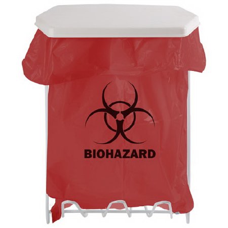 Picture of Biohazard Bag Holder 6.25 X 9.50 X 12.88 Inch, 1 gal., White, Wire Coated, Wall MountMW-001