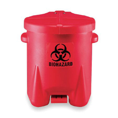 Picture of Medical Waste Receptacle Eagle™ 6 gal. Round Red HDPE Step On18880A