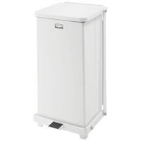Picture of Trash Can Rubbermaid® Defenders® 12 gal. Square White Steel Step OnFGST12EPLWH