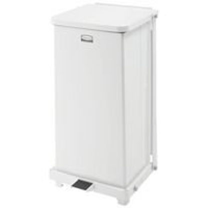 Picture of Trash Can Rubbermaid® Defenders® 12 gal. Square White Steel Step OnFGST12EPLWH