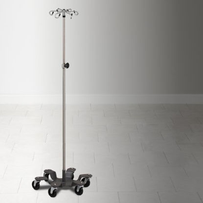 Picture of IV Stand 6 Hooks 6-Leg, 4 Inch Heavy Duty Rubber Wheel Ball Bearing Casters, 23 Inch Powder-Coated Metal BaseIVS-736