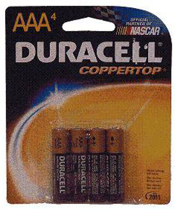 Picture of Alkaline Battery Duracell® Coppertop® AAA Cell 1.5V Disposable 4 Pack04133342401