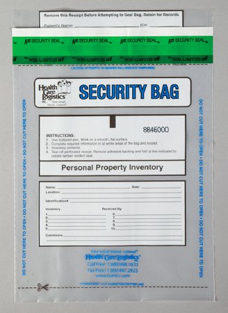 Picture of Patient Belongings Bag Health Care Logistics® 9 X 12 Inch Polyethylene Tamper Evident Tape Closure Clear11312