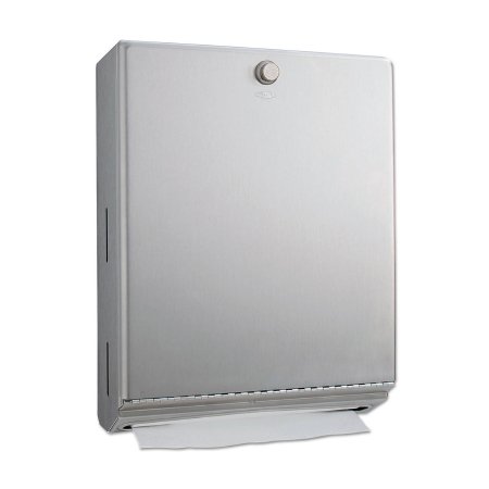 Picture of Paper Towel Dispenser Bobrick Satin Finish Stainless Steel Manual Pull 200 C-Fold / 275 Multi-fold Surface / Wall MountBOB2620