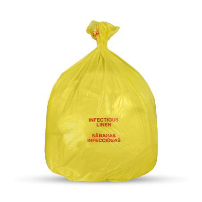 Picture of Biohazard Laundry Bag Medegen Medical Products Yellow Bag Polyethylene 30-1/2 X 43 InchRS304314Y