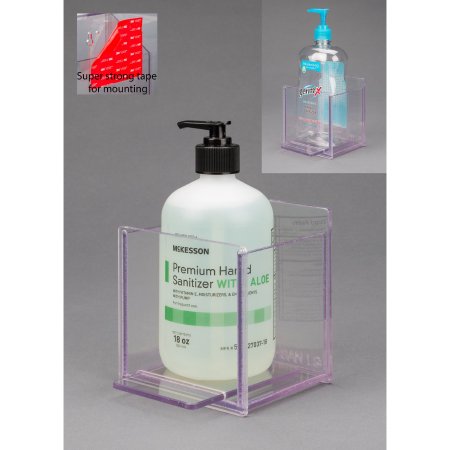 Picture of Hand Hygiene Holder Clear PETG Manual 1 Bottle VHB Tape MountHANDSANL-T