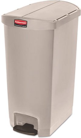 Picture of Trash Can Rubbermaid® Slim Jim® 18 gal. Rectangular Beige Plastic Step On1883551