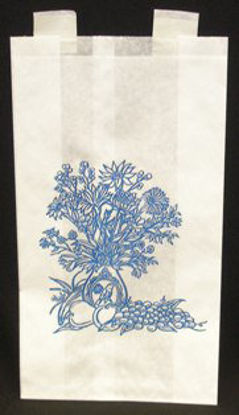 Picture of Bedside Bag Tidi® 3.13 X 6.5 X 11.38 Inch White / Blue Floral Print Paper950231