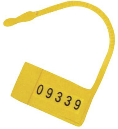 Picture of Safety Control Seal Omnimed® Snap Lock Yellow Plastic 7/8 W X 1-1/4 L Inch484107-Y