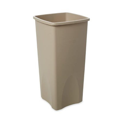 Picture of Trash Can Rubbermaid® Untouchable® 23 gal. Square Beige LLDPE Open TopFG356988BEIG