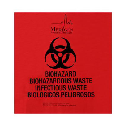 Picture of Biohazard Waste Bag Medegen Medical Products 20 - 30 gal. Red Bag Polyethylene 30 X 36 InchD2210