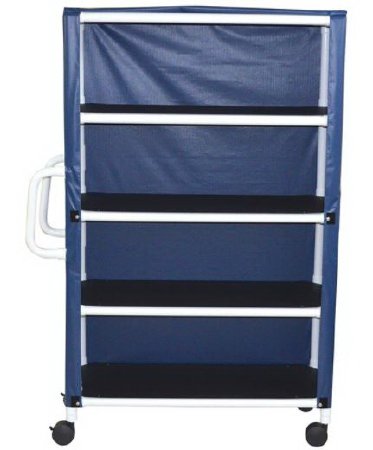 Picture of Linen Cart with Cover 4 Shelves 125 lbs. per Shelf Weight Capacity PVC 3 Inch Twin Casters345-4C-3