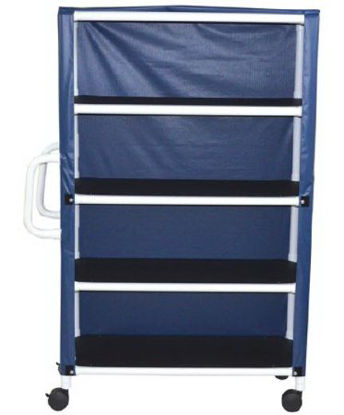 Picture of Linen Cart with Cover 4 Shelves 125 lbs. per Shelf Weight Capacity PVC 3 Inch Twin Casters345-4C-3