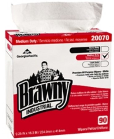 Picture of Task Wipe Brawny Industrial® Medium Duty White NonSterile Double Re-Creped 9-1/4 X 16-3/10 Inch Disposable20070/03