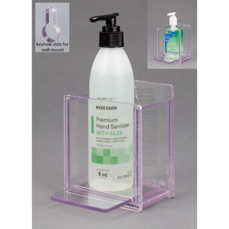 Picture of Hand Hygiene Holder Clear PETG Manual 1 Bottle Wall MountHANDSANS-W