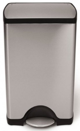 Picture of Trash Can simplehuman® 10 gal. Rectangular Silver Stainless Steel Step OnH-3623