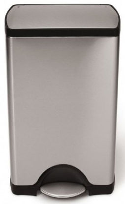 Picture of Trash Can simplehuman® 10 gal. Rectangular Silver Stainless Steel Step OnH-3623