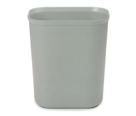 Picture of Fire-Resistant Trash Can Rubbermaid® 14 Quart Rectangular Gray Thermoset Polyester Open TopFG254100GRAY
