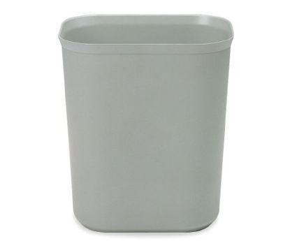 Picture of Fire-Resistant Trash Can Rubbermaid® 14 Quart Rectangular Gray Thermoset Polyester Open TopFG254100GRAY