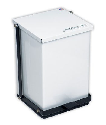 Picture of Trash Can Detecto® 100 Quart Square White Baked Epoxy Steel Step OnP-100