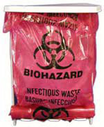 Picture of Biohazard Bag Rack with Lid 7.5 X 10.5 X 15.5 Inch, 3 gal., Wire, With LidBGRS004003