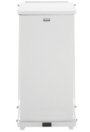 Picture of Trash Can Rubbermaid® Defenders® 24 gal. Square White Steel Step OnST24EPLWH